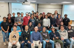 Students posing at competition